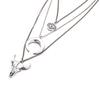 Stylish Simple Alloy Bull's Head Geometric Disc Eye Horn Multi-layer Necklace