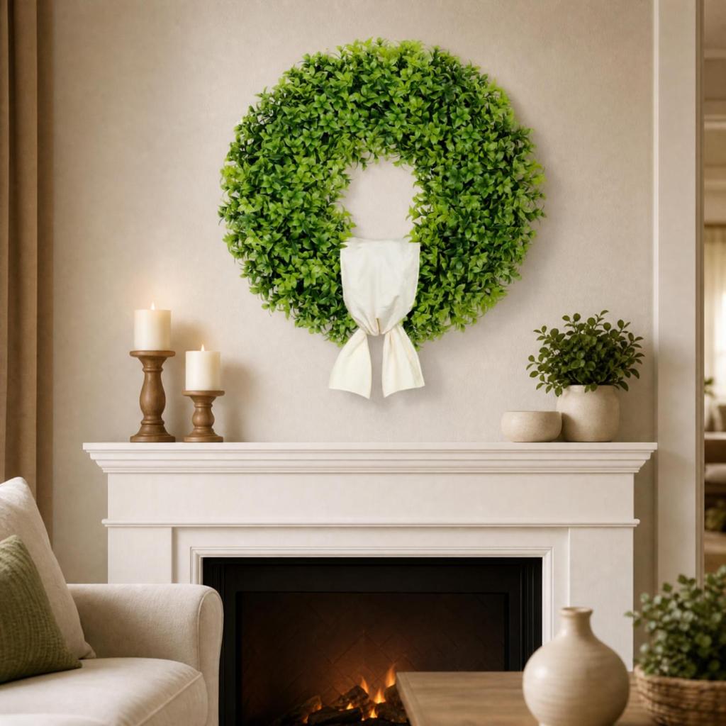 Green Artificial Boxwood Wreath 60 Cm Diameter 20 Inch