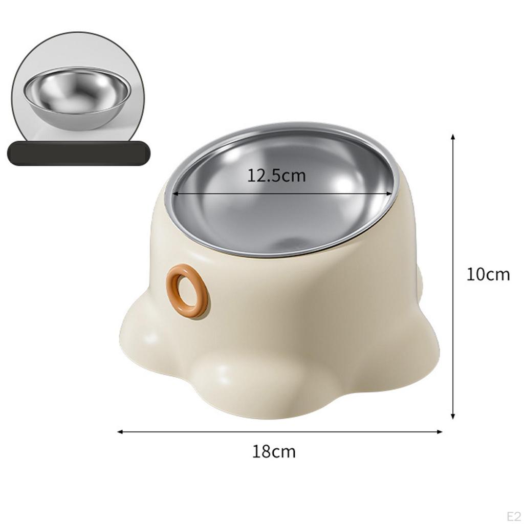 Tilted Cat Feeder Bowl Water Feeding Dish Food Dispenser for Small Dogs