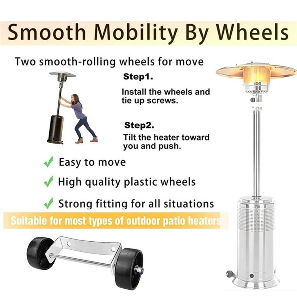 Tekerlekli Dış Mekan Propanlı Veranda Isıtıcısı, Ticari ve Konut Tipi, Gri, Su Hazneli, 32,1 x 32,1 x 91,3 inç (UxGxY)