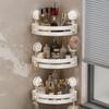 Corner Shelf Organizer Bathroom Corner Storage Rack with Strong Load-bearing Capacity Lotion Holder Suction Cup