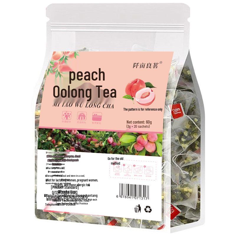 

Peach & Nectarine Oolong Tea Bags - White Peach, Dried Peach, Dried Apple Infusion - Refreshing Cold Brew Health Tea in Individual Packaging