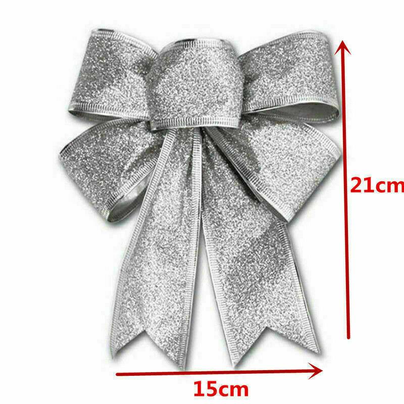 10X Large Bows Christmas Tree Bowknot Ornaments Party Gift for for XMAS Wreath