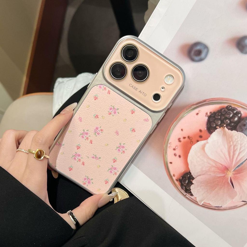 Korean Style Floral iPhone 17 Pro Max Case with Large Viewing Window