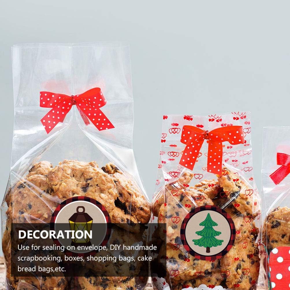 180 Pcs Lumberjack Plaid Bear Theme Sticker Round Adhesive Sealing Stickers Packaging Decals Adhesive Supplies 20 Sheets Decorative Sticker