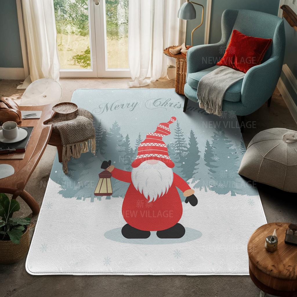 House Entrance Carpet Home Door Mat Living Room Bath Foot Bathroom Non-slip Water Absorption Rugs Bath Merry Christmas Winter