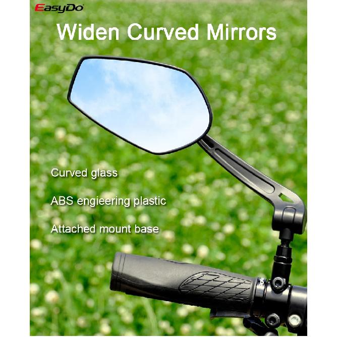 EasyDo Bicycle Rearview Handlebar Mirrors 360 Degree Rotate Cycling Rear View MTB Bike Handle Rearview Mirror