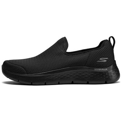 Go Walk Flex Tela Cómodo Simple Amortiguador Resistente al Desgaste Transpirable Ligero Rebote Caña Baja Zapatos Casuales 216325-BBK