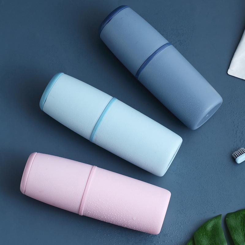 Portable Toothbrush Dustproof Cup Bathroom Toothpaste Holder Storage Case Box Organizer Travel Compartmented Toiletries Storage