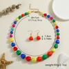 Bohemian Resin Necklace Earrings Set Beach Dance Eye-catching Accessories