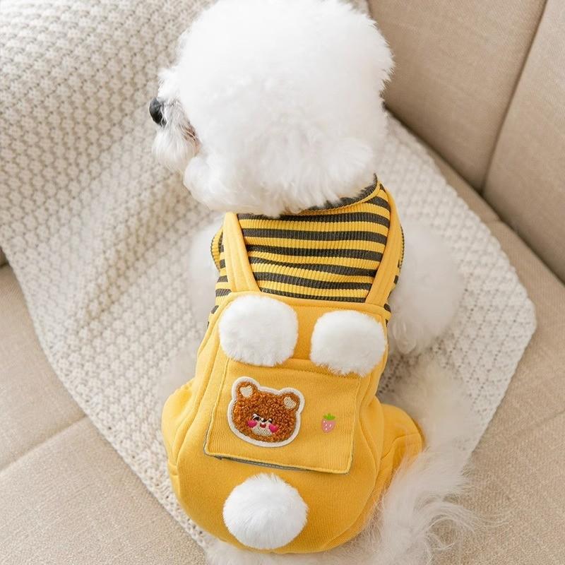 Autumn and Winter Cat Clothes Cute Animal Four-legged Clothes Traction Overalls Sweater Thin Teddy Than Bear Pet Clothes