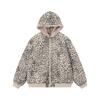 Giacca Invernale Unisex con Cappuccio in Cotone Imbottita con Bordi a Contrasto Stampa Leopardo Vestibilità Oversize Calda con Fodera Parka Streetwear