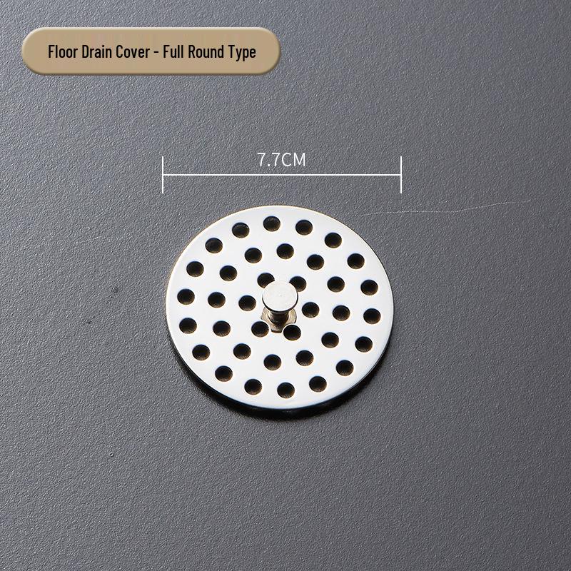 Stainless Steel Round Floor Drain Cover with Anti-Hair Filter and Handle for Hotel Bathrooms