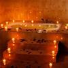 ABWR-48 Flameless Water Candles, Floating Water Electronic Candles, Wedding Party Pool Dinner Candles (Yellow Light) Easy To Use