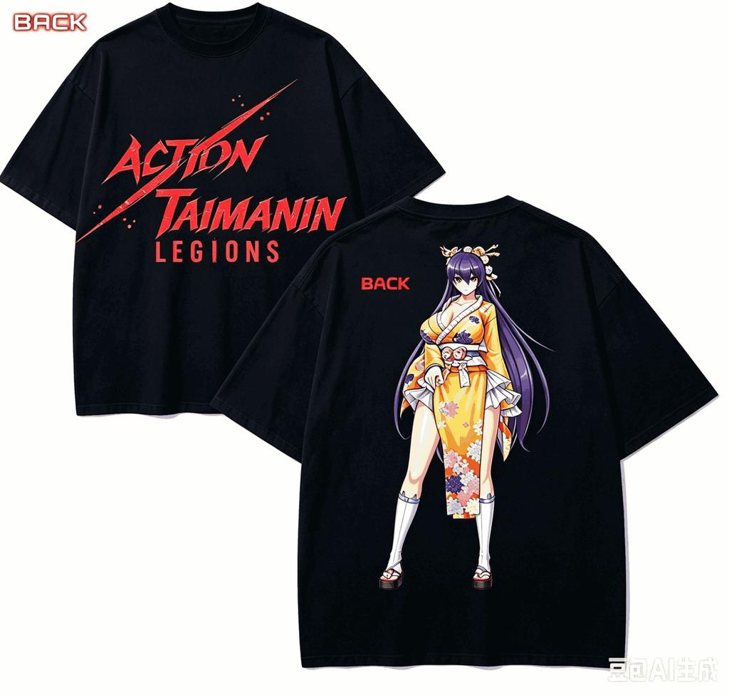 Action Taiunisexin Anime Lover TShirt Harajuku Cotton NewModel High Street Oversized Unisex Retro Fashion Couples Hot Product