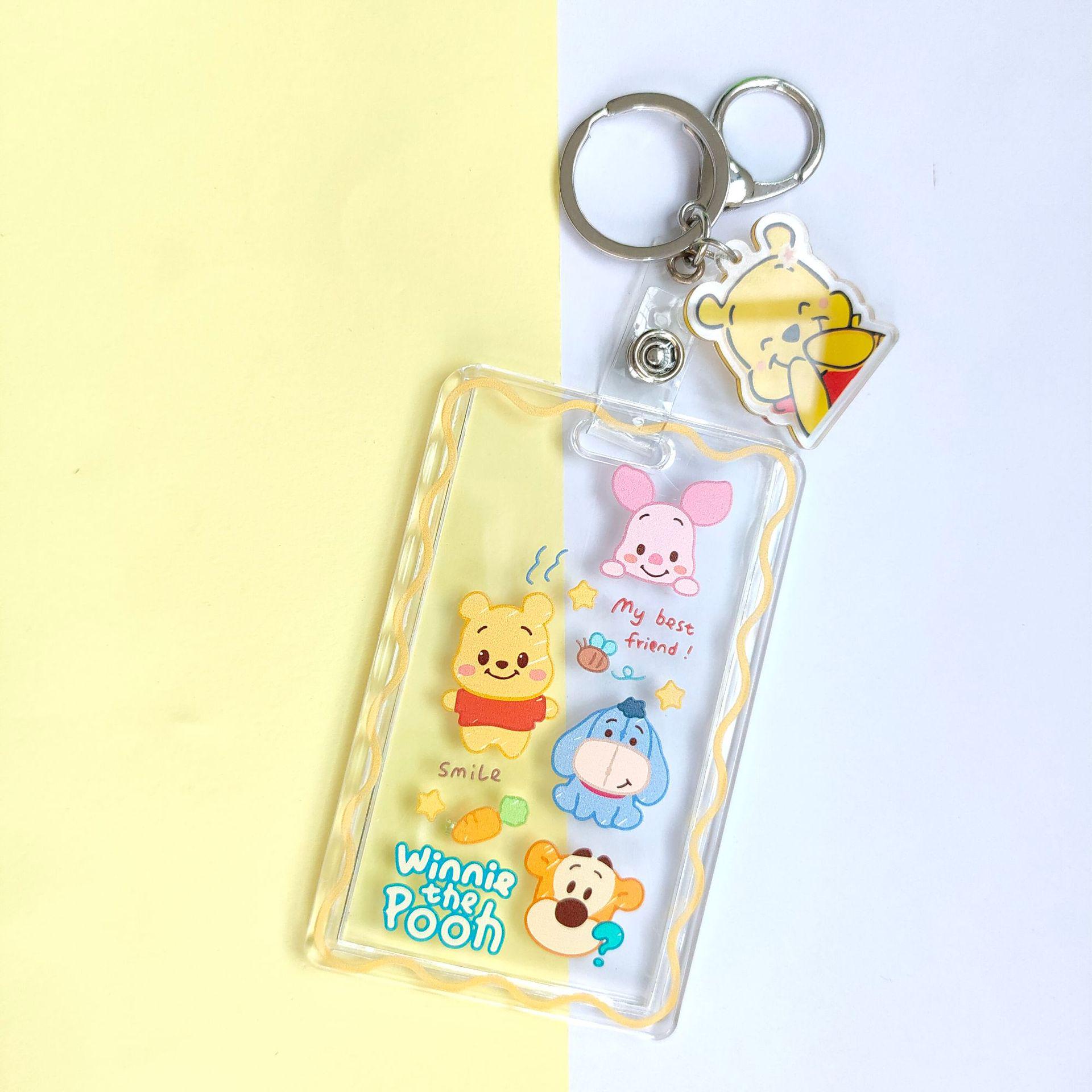Winnie the Pooh Acrylic ID and Card Holder Keychain