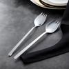 5Pcs Spork Stainless Steel Spoon Fork Cutlery Long Handle Spoon Fork Silverware for Dessert Ice Cream Salad