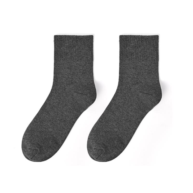 

Мужские осенне-зимние 5A антибактериальные влагопоглощающие однотонные хлопковые носки-гольфы 1 pair темно серый