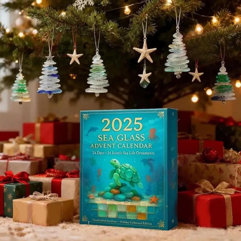 Collectible Marine Life Acrylic Pendant Ornament Christmas Tree Hanging Decoration Advent Calendar Set
