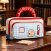 Color Blocks House Pen Case With Large Capacity For Office And School Use