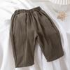 Soft Vintage Casual Solid Color Boys Cargo Long Pants