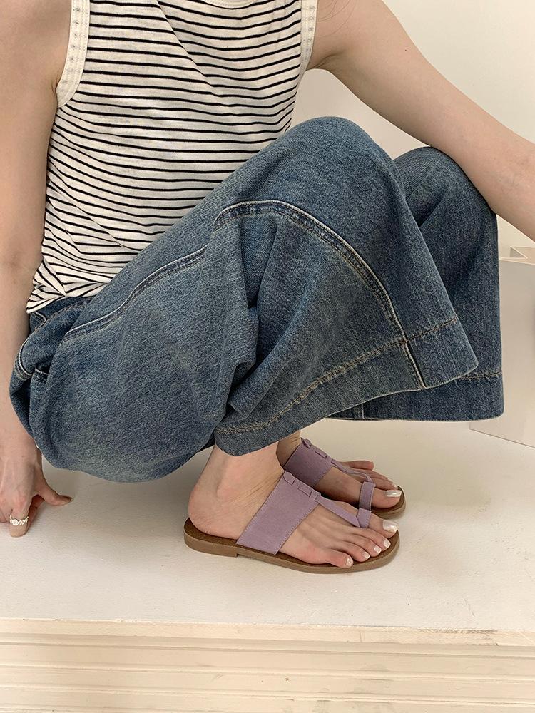 BEI LI XUAN Soft-bottomed Toe Slippers Women's 2025 Summer Wear Sandals Beach Slippers