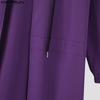 INCERUN Men Collarless Long Sleeve Open Front Long Hooded Cardigan Coats Windbreaker