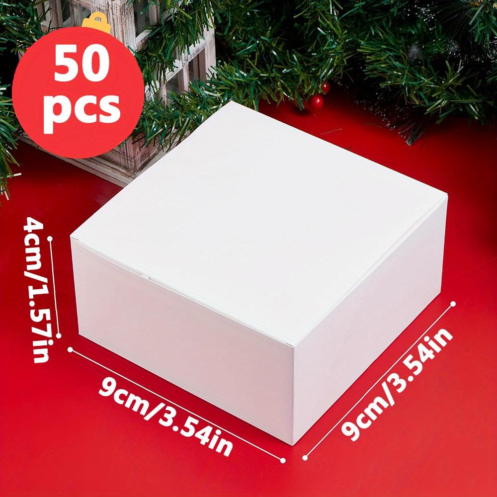 

50 шт. Белые квадратные коробки для сладостей Подарочные коробки из крафт-бумаги Складные подарочные упаковочные коробки Упаковочные коробки для подарков Ювелирные изделия Мыло Пасхальные вечеринки Свадьбы Дни рождения 50pcs 9*9*4cm