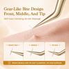 MASSCAKU Eyelash Extension Tweezers Fiber Tip Gold Stainless Steel Lash Pickup Tool for Volume Fans Classic Lash Isolation