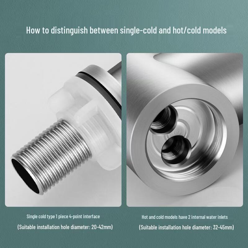 TLXT Stainless Steel Single Cold Kitchen Faucet