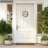 2D Flat, 1pc Hello Spring Wreath Wooden Sign Welcome Sign for House Patio Entry Door and Hallway Decoration Party Home Wall Art Decoration Spring