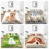 3D Bedding Set New Bedspread 3D Dog Print Family Bedroom Suitable for Men, Women and Children Full-size Quilt and Pillowcase Microfiber