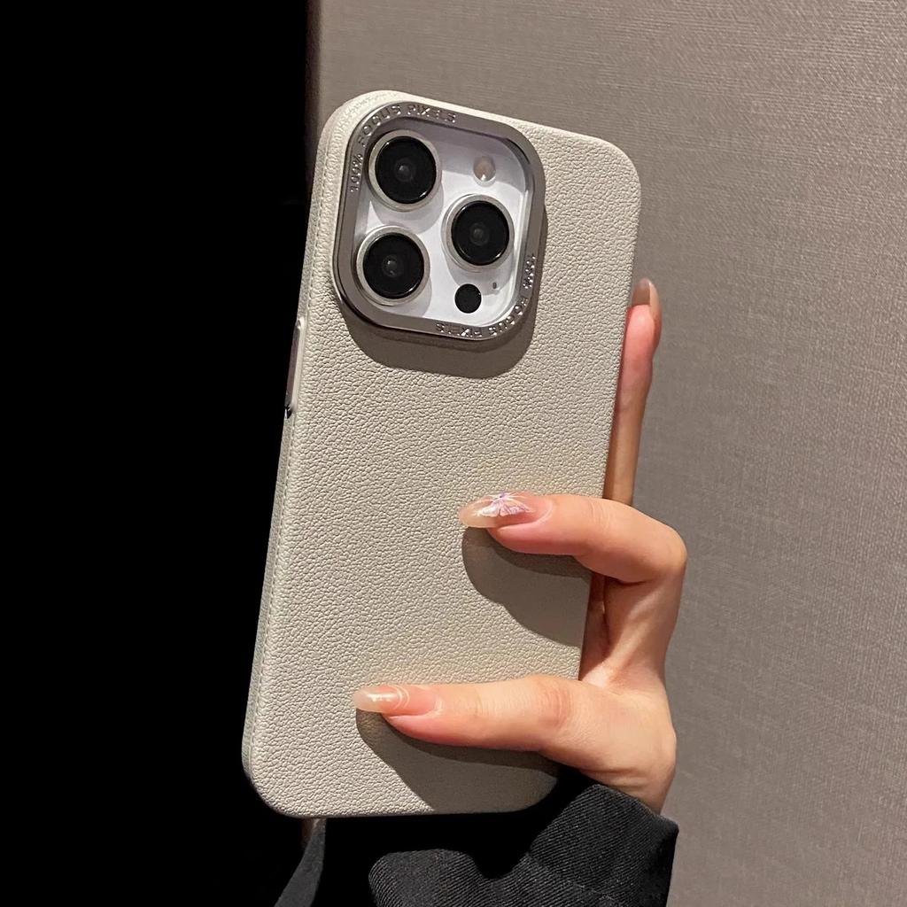 Luxury Matte Soft Leather Candy Phone Case For iPhone 15 14 Plus 13 12 11 Pro Max Lens Protection Shockproof Silicone Cover