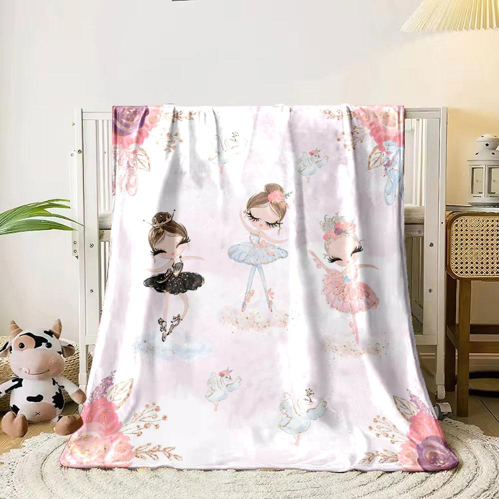 Ballet Girls Swan Pink Blanket bedroom Blanket for Livingroom Couch lunch break Soft throw for Friend's festival Gift