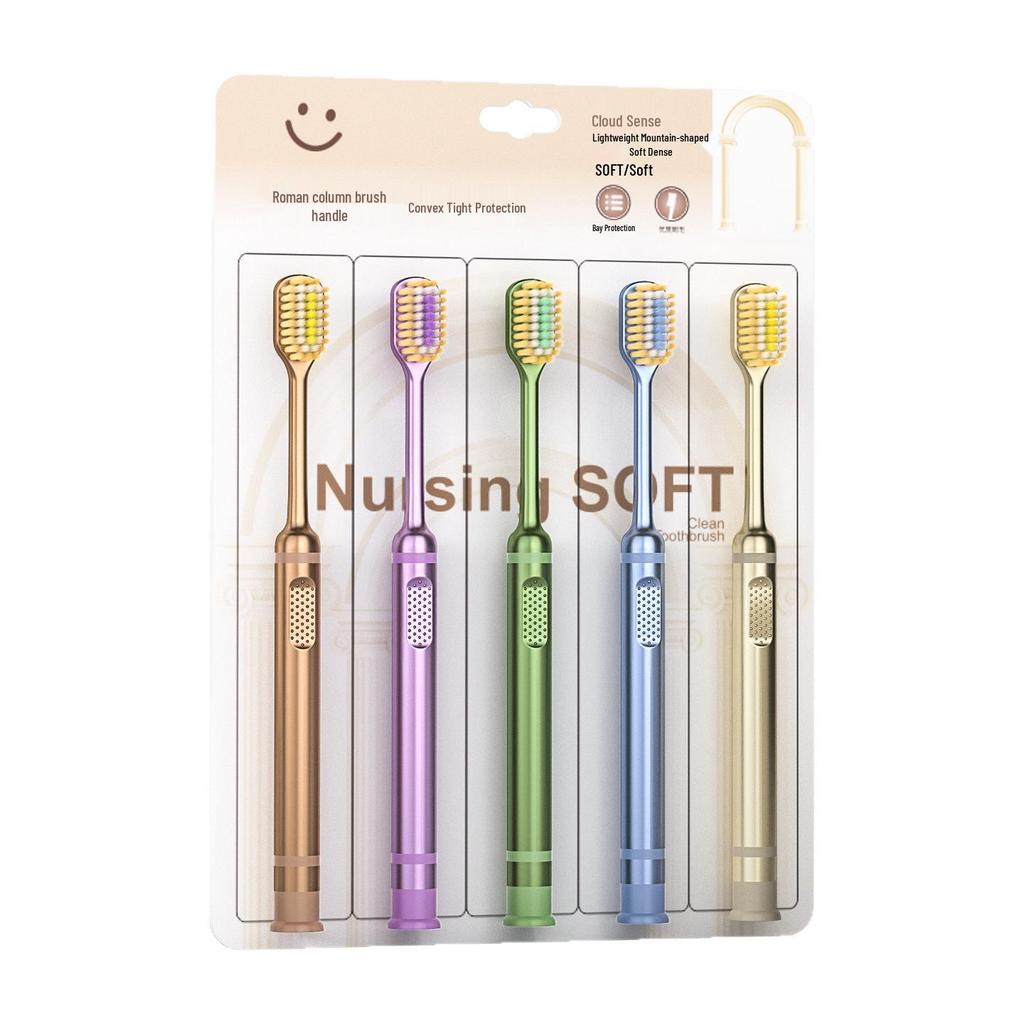 Luxurious Soft Bristle Toothbrush Set - 5 Pack