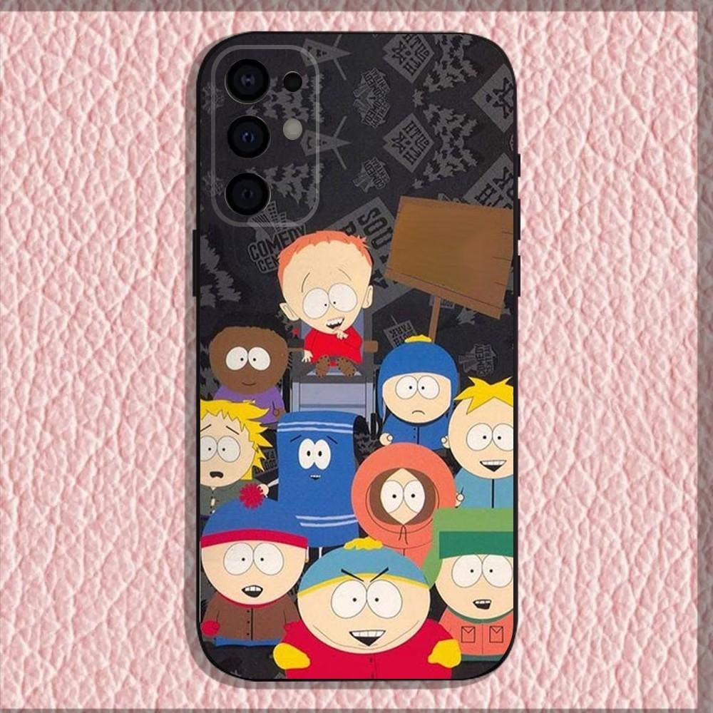 Cartoon Funny S-South-P-Park Phone Case For Samsung S25,S24,S21,S22,S23,S30,Ultra,S20,Plus,Fe,Lite,Note,10,9,5G Black Cover