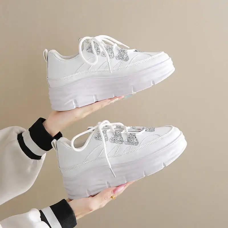 PU Leather 40 Large Size 49 Shoes Casual Women's Global Brands Walking Sneakers Sport High-level Sports-et-leisure Sneskers