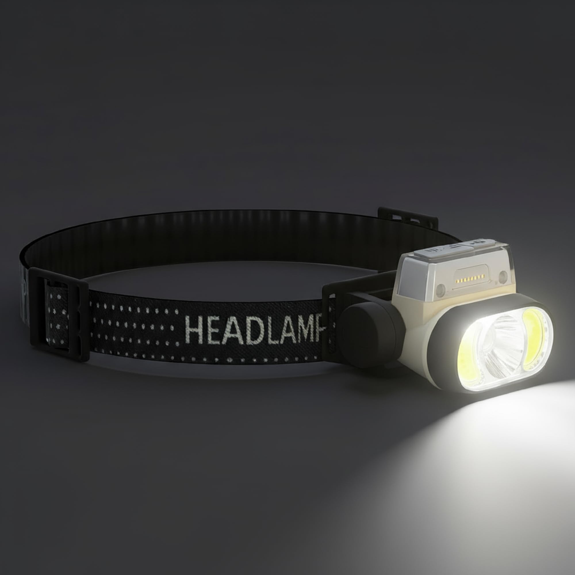 

COPPOR Налобный фонарь с датчиком, автоматический USB, с высоким углом освещения, 5 режимов освещения, красный, белый, SOS, IPX5, компактный и для ночного использования на открытом воздухе и при отключении электроэнергии, включение взмахом руки, чёрный