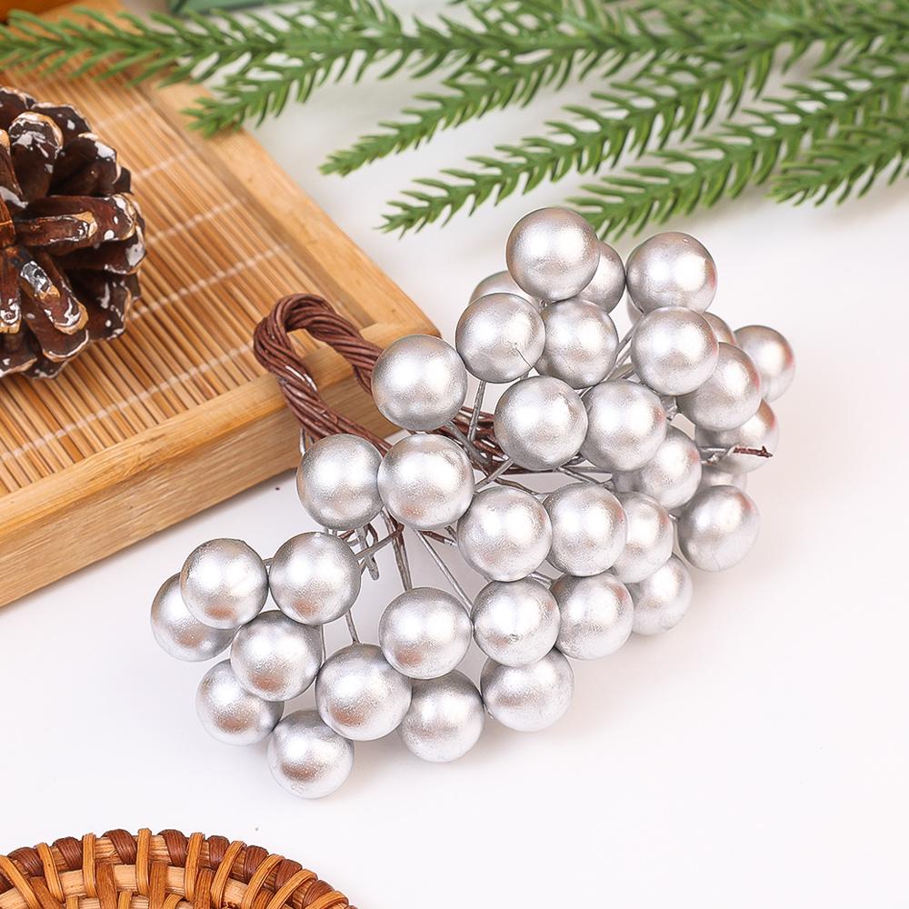 

50/1 шт искусственный цветок рождественская ягода бакка для домашнего свадебного украшения своими руками скрапбукинг декоративный венок искусственные цветы 1PCS серебряный