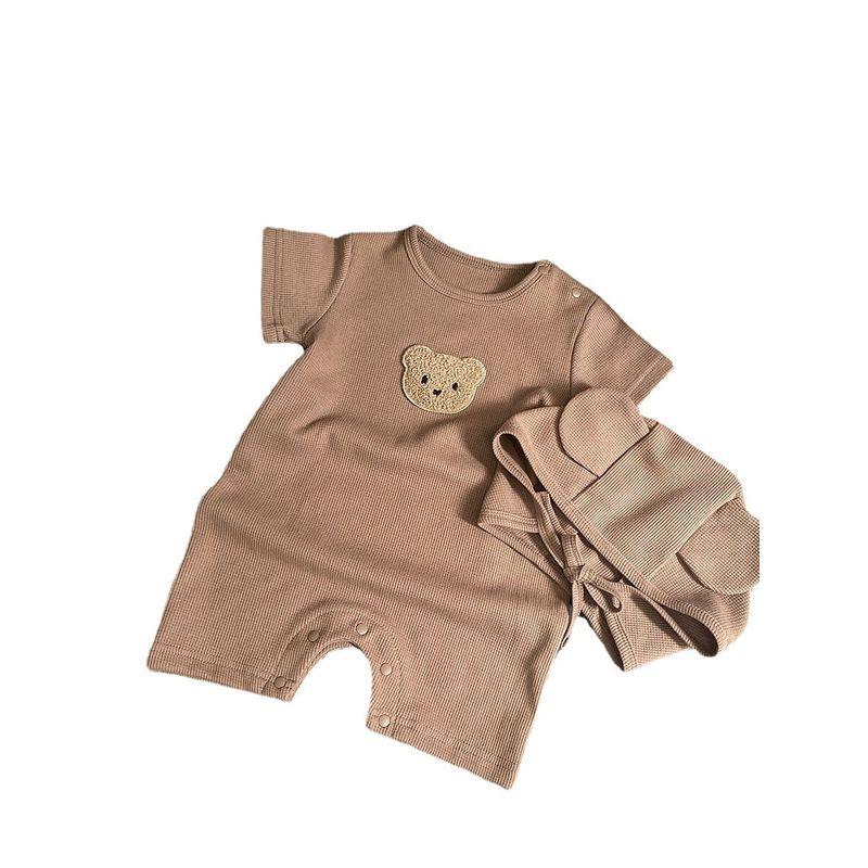 Baby Onesie Summer Waffle Bear Baby Romper