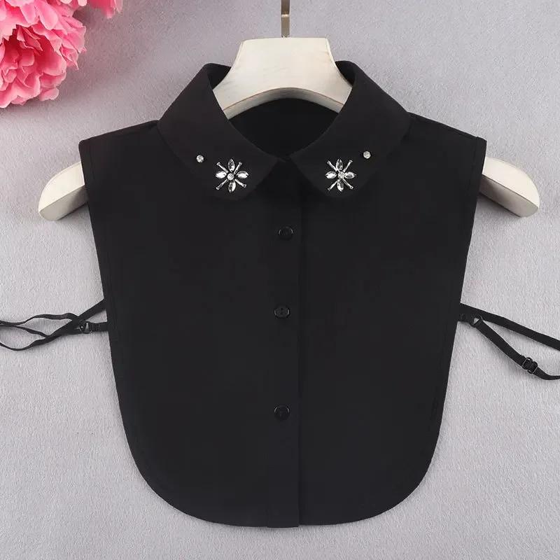 

Элегантный женский накладной воротник для свитера, рубашки, аксессуары, женские, ручной работы, стразы, бусины, съемный воротник для девочек