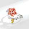 Rose Flower Adjustable Ring For Women With Copper Material And Elegant Design