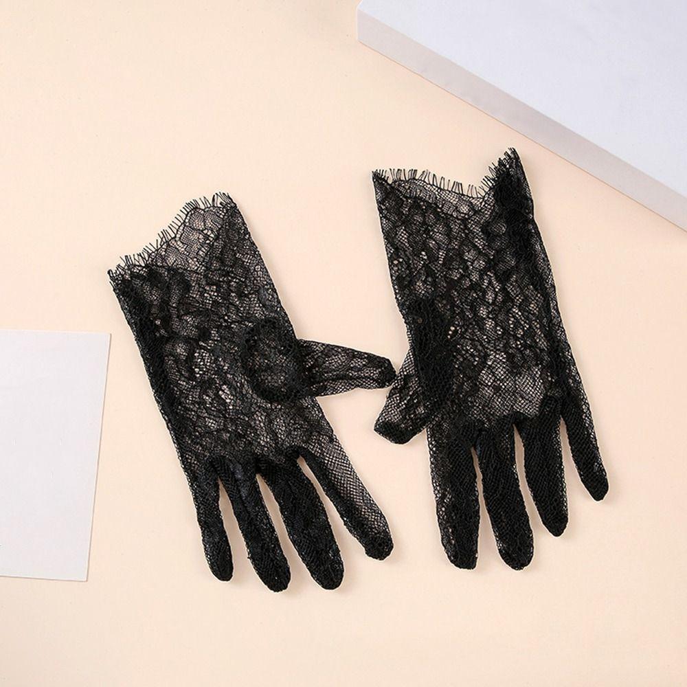 1Pairs Breathable Women Lace Gloves Mesh Bridal Gown Mittens New Dance Gloves Clothing Accessories