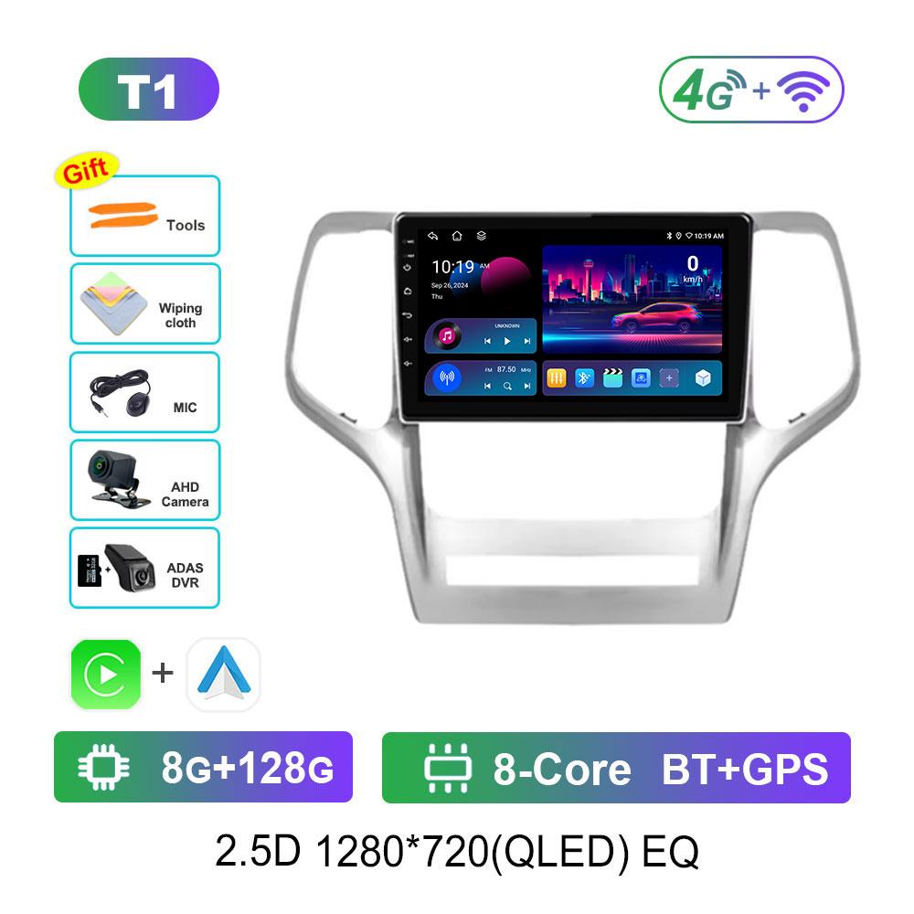 Bluetooth WiFi GPS Navigation Android System for Jeep Grand Cherokee 2008 - 2013 QLED Screen Car Radio Multimedia Player 4G