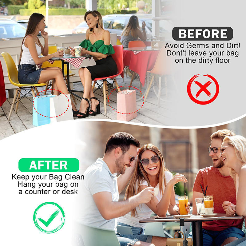 Removable Student Bag Hook No-Drill Strong Adhesive Hanger for Desk Side Portable Desktop Bag Holder for School Supplies