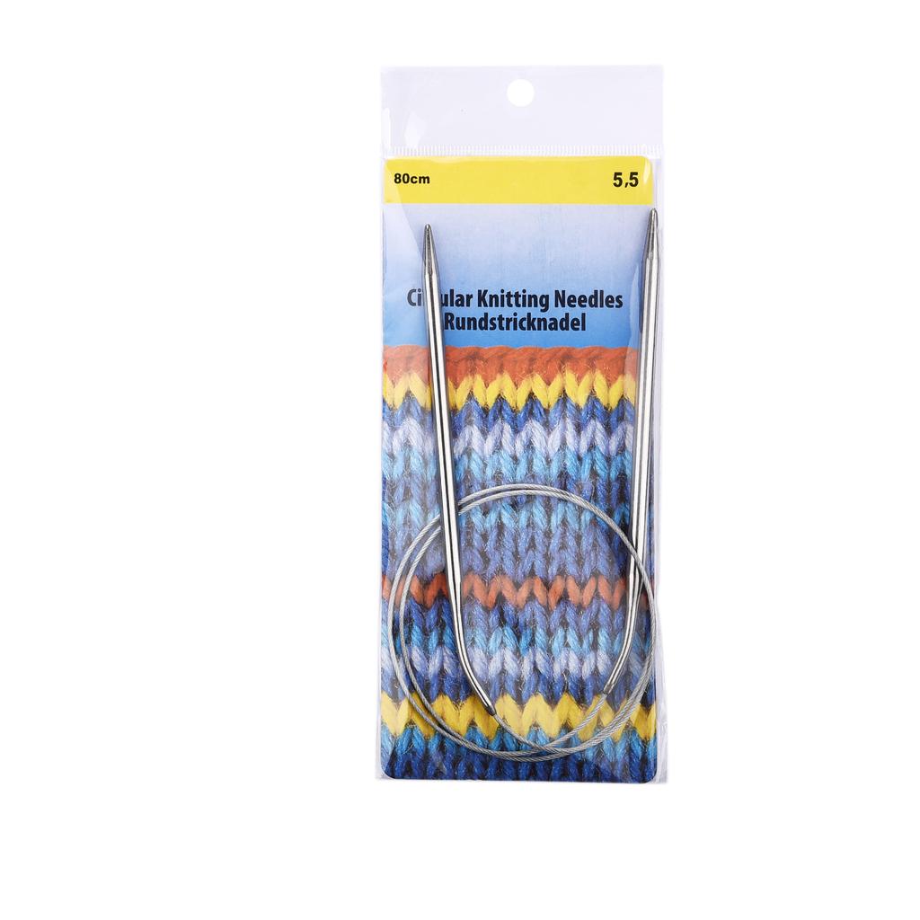 2.0-10mm Sweater Knitting Needle Stainless Steel Ring Needlework 80cm Weaving Circular Knitting Needlework Kits DIY Knitted Tool