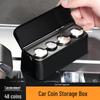Car Coin Box with Adhesive Film - Cash & Change Organizer Storage Box Interior