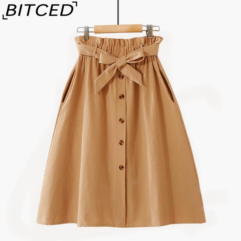 

Женская модная повседневная летняя весенняя юбка BITCED one size хаки