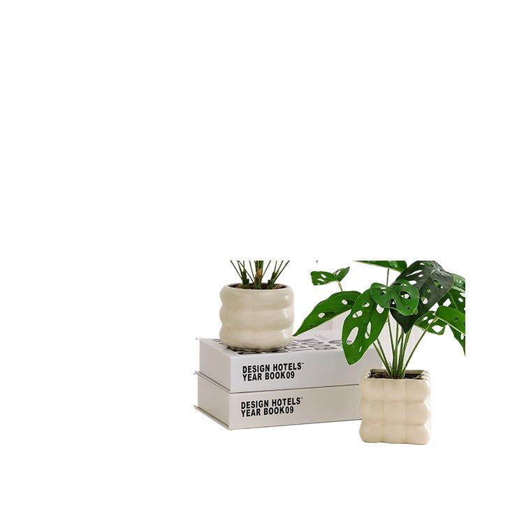 Nordic Small Potted Plant Decor - Indoor Bonsai & Bionic Greenery for Office or Living Room.