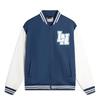 Li Ning Color Block Logo Print Knitted Jacket Men Jackets Deep-Navy AFDU553-2